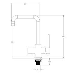מערכת מים תת כיורית MINI קר-חם קר-סודה-חם ברז מכני ברז מטבח