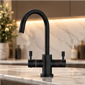 ברז שחור לבר תת כיורי חם קר Dragon Black כפול ונעילת ילדים