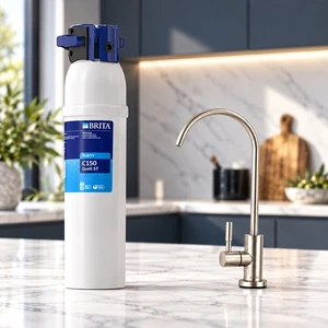 מערכת סינון מים BRITA C150 וברז מוברש מתנה